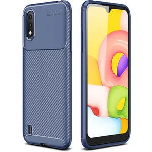 Techno Guru Samsung Galaxy A01 Gofret Desenli Ultra Koruma Sağlayan Negro Silikon Kılıf