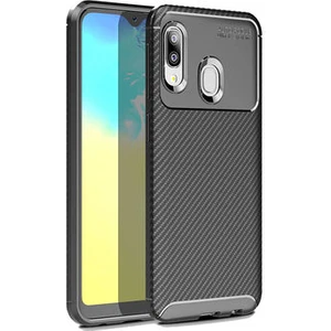 Techno Guru Samsung Galaxy A20E Gofret Desenli Ultra Koruma Sağlayan Negro Silikon Kılıf