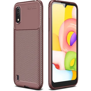 Techno Guru Samsung Galaxy A01 Gofret Desenli Ultra Koruma Sağlayan Negro Silikon Kılıf