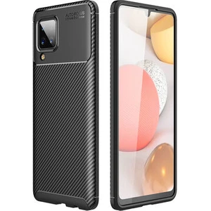 Techno Guru Samsung Galaxy A12 Gofret Desenli Ultra Koruma Sağlayan Negro Silikon Kılıf