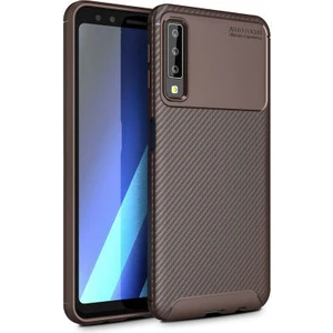 Techno Guru Samsung Galaxy A7 2018 Gofret Desenli Ultra Koruma Sağlayan Negro Silikon Kılıf