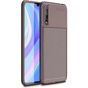 Techno Guru Huawei P Smart S (Y8P) Gofret Desenli Ultra Koruma Sağlayan Negro Silikon Kılıf