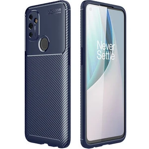 One Plus Nord N100 Kılıf Karbon Desenli Şık Tamia Premium Silikon Kapak
