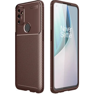 One Plus Nord N100 Kılıf Karbon Desenli Şık Tamia Premium Silikon Kapak