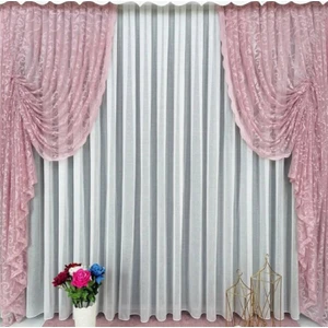 Ceylanlar Perde Iki Adet Tül Fon Perde