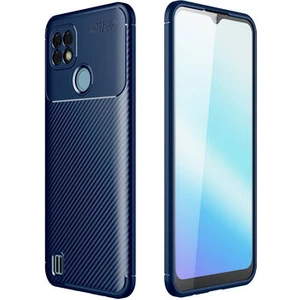 Techno Guru Realme C25 Gofret Desenli Ultra Koruma Sağlayan Negro Silikon Kılıf