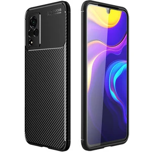 Vivo V21 Kılıf Karbon Desenli Şık Tamia Premium Silikon Kapak