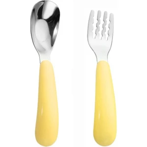 316 L Paslanmaz Çelik Sarı Bebek Çocuk Kaşık ve Çatal Set CIN770SR
