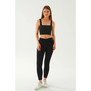 11013-1 Dar Paça Pantolon Siyah