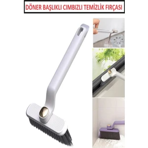 360 Derece Döner Başlıklı Temizlik Fırçası Cımbızlı Dar Alan Toz Mutfak Banyo Temizlik Fırçası