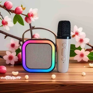 Tekno Gökhan Colorful Karaoke Sound System K12 Kablosuz Mikrofonlu Taşınabilir Müzik Kutusu