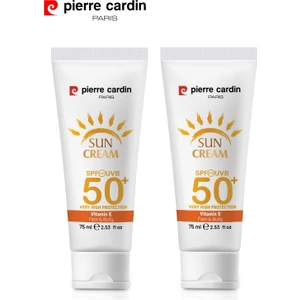 Pierre Cardin 2 Adet Spf 50+ Yüz ve Vücut Güneş Kremi / Yüksek Koruma / Makyaj Bazı - (75MLX2)