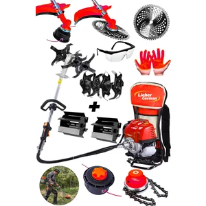 Lieber German Teknoloji 14 Hp Sırt Tipi Benzinli  Ot Çim Biçme Tırpan Makinesi Toprak Eşeleme +  Akrobat Çapa