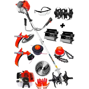 Lieber German Rdx Teknoloji 14HP Benzinli Yan Tipi Akrobat & Dip Çapalama + Canavar Ot Çalı Çim Biçme Tırpan Makinesi