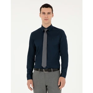 Pierre Cardin Erkek Lacivert Slim Fit Uzun Kollu Basic Gömlek 50286102-VR033