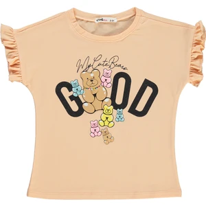 Civil Girls Kız Çocuk Tişört 2-5 Yaş Yumuşak Şeftali