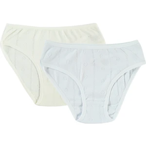 Civil Girls Kız Çocuk 2'li Külot 2-10 Yaş Ekru-Beyaz
