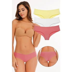 Kadın Brazilian Panty Lazer Kesim Külot 3'lü Paket Set -2045