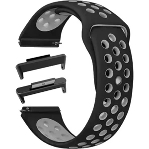 Huawei Watch Fit3 Kordon Delikli Çift Renk Silikon Antrasit