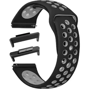 Huawei Watch Fit3 Kordon Delikli Çift Renk Silikon Siyah