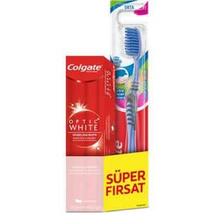 Optic White Diş Macunu 50 ml + Colgate Extra Clean Color Tekli Diş Fırçası