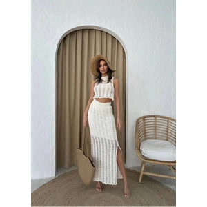 Ecenin Favorileri Triko Crop Etek Takım