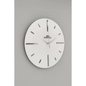 Asse Tasarım Özel Aynalı Duvar Saati Beyaz & Gümüş Sessiz Mekanizma 37X37CM