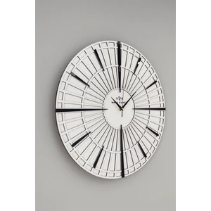 Asse Tasarım Dekoratif Aynalı Duvar Saati Beyaz&siyah 50X50CM Sessiz Mekanizma