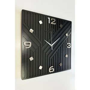 Asse Tasarım Square Long Pattern Aynalı Kare Çizgili 50 x 50 Sessiz Mekanizma Duvar Saati