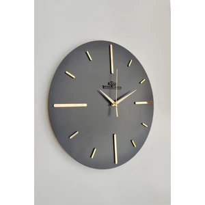 Asse Tasarım Özel Aynalı Duvar Saati Sessiz Siyah & Gold Mekanizma 37 x 37 cm