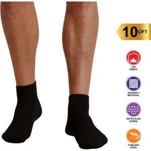 10’lu Erkek Pamuklu Bilek Boy Patik Çorap – Nefes Alır, Terletmez, Düz Tasarım