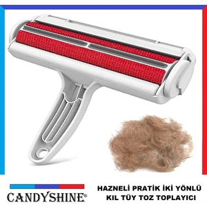 Hazneli Kedi Köpek Evcil Hayvan Kazak Kıyafet Elbise Halı Yatak Tüy Temizleyici Kıl Toz Toplayıcı