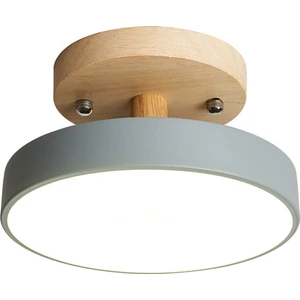 Tavan Işıkları Modern LED Iskandinav Ahşap Aydınlatma Armatürü Iç Mekan Armatür Mutfak Oturma Yatak Odası Banyo -Gri (Yurt Dışından)