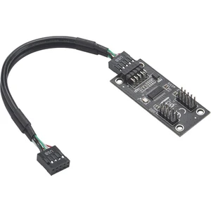 USB Hub USB Splitter Usb2.0 9pin Çift 9pin Hub Adaptörü Yükseltici Anakart USB 9pin Konnektör 1 Ila 2 Uzatma Kablosu (Yurt Dışından)