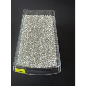 Beyaz Renk Cam Inci Boncuk 4 mm