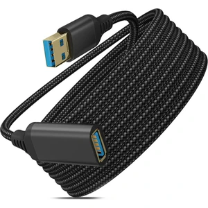 USB 3.0 Tip A Erkek-Dişi Uzatma Kablosu, Dayanıklı Örgülü Malzeme, Yüksek Veri Iletim Kablosu (3 METRE/10FT) (Yurt Dışından)