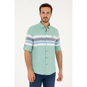 U.S. Polo Assn. Erkek Yeşil Desenli Gömlek 50288373-VR054