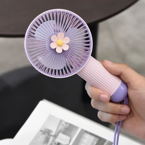 Uyguna Buldum Çiçek Desenli 3 Kademeli Şarjlı Mini El Fan Vantilatör