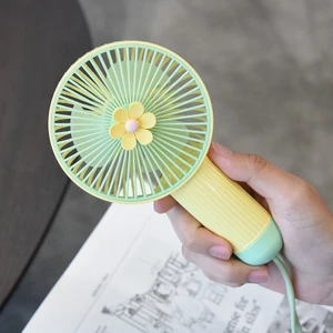 Uyguna Buldum Çiçek Desenli 3 Kademeli Şarjlı Mini El Fan Vantilatör