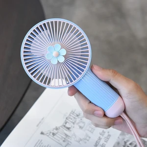 Uyguna Buldum Çiçek Desenli 3 Kademeli Şarjlı Mini El Fan Vantilatör