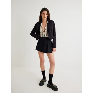 Mini Şort Etek Standart Bel Pile Detaylı