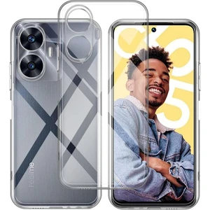 Realme C55 Uyumlu Kılıf Şeffaf 3D Kamera Korumalı Slim Fit Tasarım Esnek Renksiz Silikon Kapak