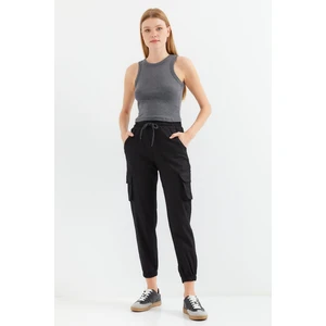 6667 Kargo Cepli Jogger Pantolon - Siyah