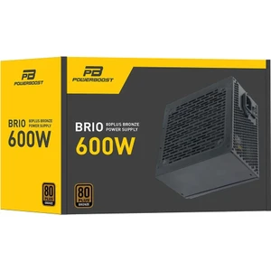 Powerboost 600W  80+ Bronze Brio 12CM Fanlı Atx Psu (Retail Box)