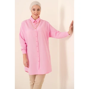 5845 Tesettür Tunik - Pembe