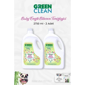Green Clean 2 Adet Green Clean Baby Bitkisel Emzik Biberon Temizleyici 2750 ml ve Rosıe