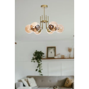 Vien Modern Tasarım Salon Yemek Odası Mutfak Eskitme Renk Camlı Sarkıt 6 Lı Avize