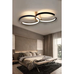 Pepy Modern Tasarım Siyah Renk Salon Mutfak Hol Beyaz LED 2 Li Avize