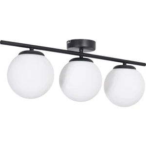Nika Modern Salon - Mutfak - Yatak Odası Siyah Gövde Beyaz Cam Modern 3 Lü Avize