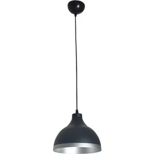 Ada Modern Mutfak Cafe Metal Siyah Içi Gümüş Renkli Gümüş Şeritlitekli Sarkıt Avize (Çap 20CM)